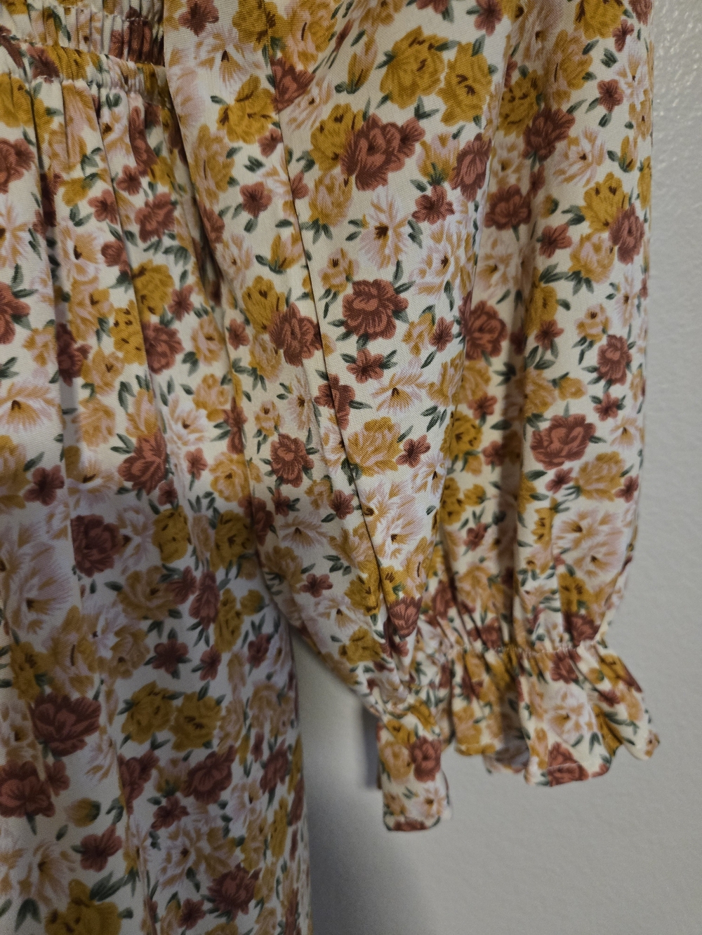 Mikarose Floral Smocked Long Sleeve Midi Dress, Size Small, Cottagecore - Picture 4 of 8